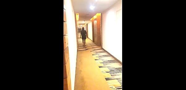  Desi Wife pranya Flashing in Hotel Corridor Naked